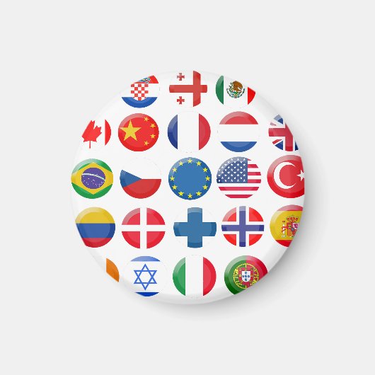 Aimant Icônes des pays définies (Devant)