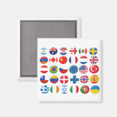 Aimant Icônes des pays définies (Recto/Verso)