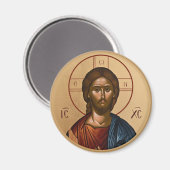 Aimant Icônes orthodoxes byzantines chrétiennes : Jésus-C (Recto/Verso)