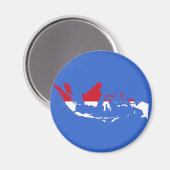 Aimant ID Indonésie, Jakarta, Carte du drapeau (Recto/Verso)