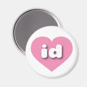 Aimant Idaho coeur rose - I love id (Recto/Verso)