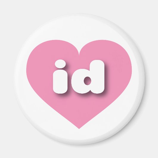 Aimant Idaho coeur rose - I love id (Devant)