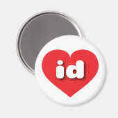 Aimant Idaho coeur rouge - I love id (Recto/Verso)