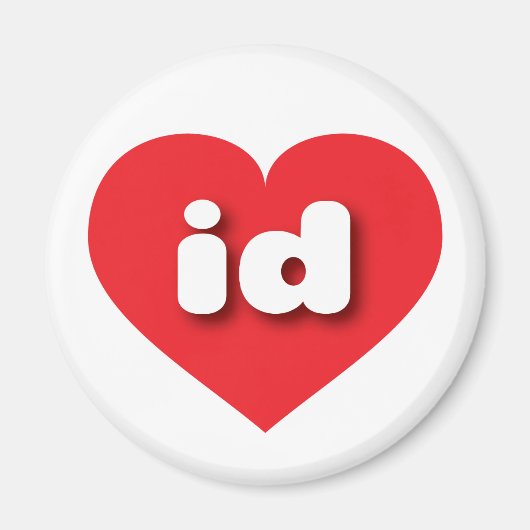 Aimant Idaho coeur rouge - I love id (Devant)