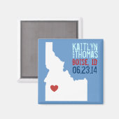 Aimant Idaho Enregistrer la date - Ville personnalisable (Recto/Verso)