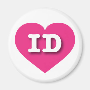 Aimant Idaho Hot Pink Heart - I love ID