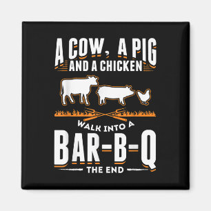 Aimant Idée Cadeau Adulte Viande Fumée Barbecue Bbq