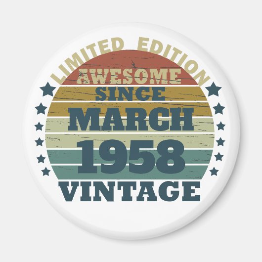 Aimant Idée cadeau d'anniversaire vintage personnalisé (Devant)