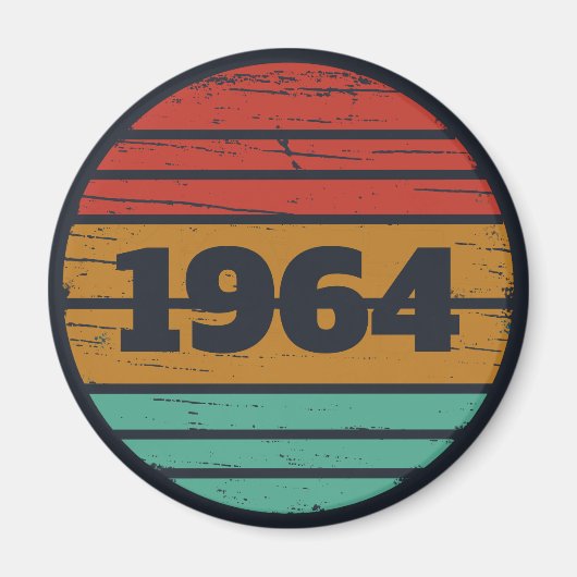 Aimant Idée cadeau d'anniversaire vintage personnalisé (Devant)