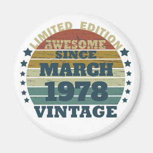 Aimant Idée cadeau d'anniversaire vintage personnalisé