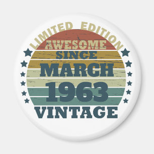 Aimant Idée cadeau d'anniversaire vintage personnalisé