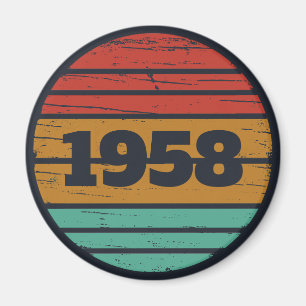 Aimant Idée cadeau d'anniversaire vintage personnalisé