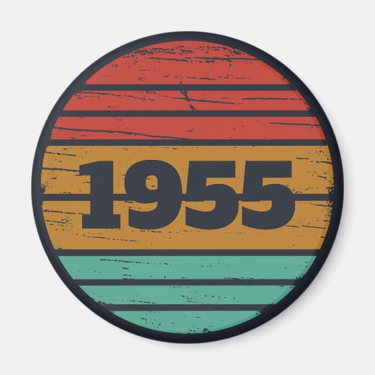 Aimant Idée cadeau d'anniversaire vintage personnalisé (Devant)