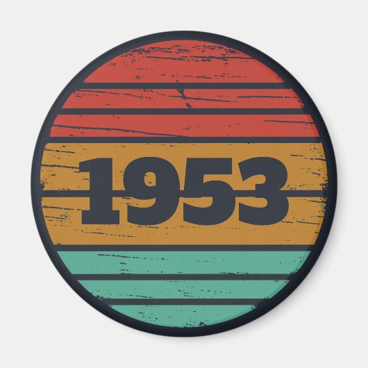 Aimant Idée cadeau d'anniversaire vintage personnalisé (Devant)