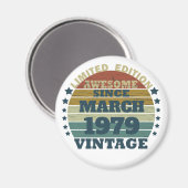 Aimant Idée cadeau d'anniversaire vintage personnalisé (Recto/Verso)