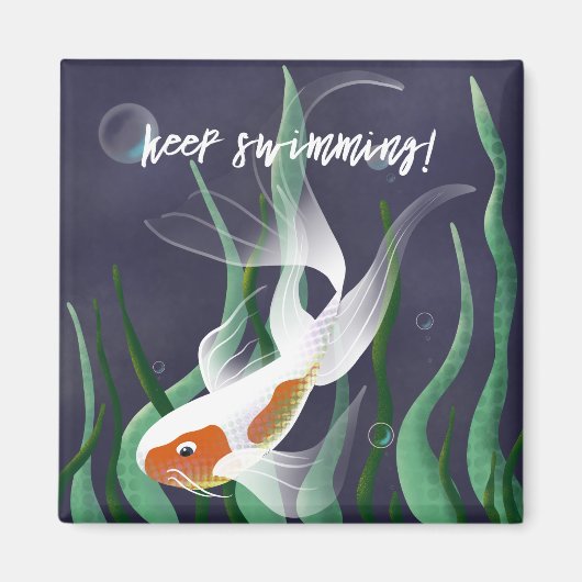 Aimant Idée cadeau Koi Art Motivational (Devant)