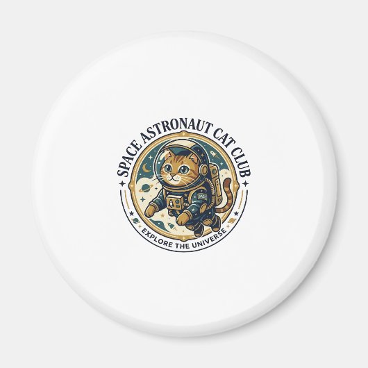 Aimant Idée cadeau papa chat astronaute spatial - Astr (Devant)