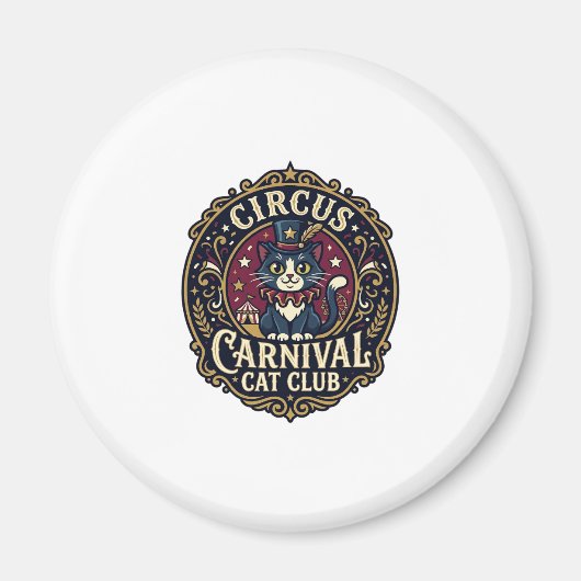Aimant Idée cadeau pour papa de chat de carnaval de cirqu (Devant)