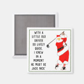 Aimant Idée de cadeau de Noël de golf (Recto/Verso)