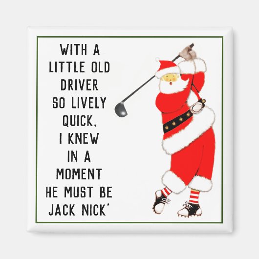 Aimant Idée de cadeau de Noël de golf (Devant)