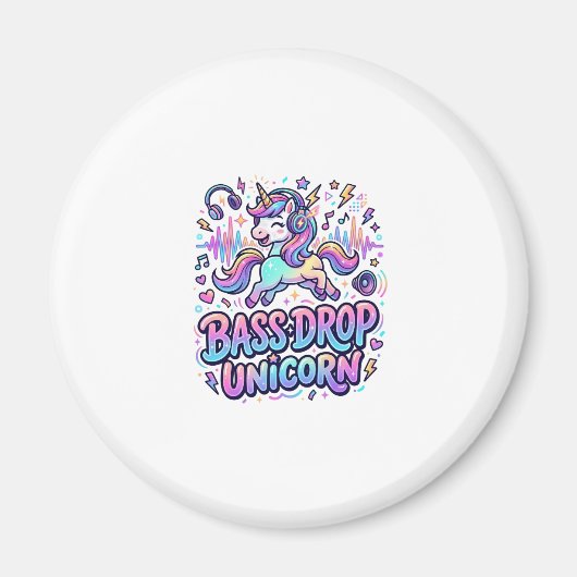 Aimant Idée de cadeau licorne basse drop typographie Des (Devant)