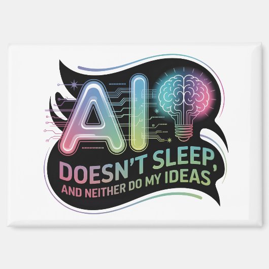 Aimant Idées d'intelligence artificielle Neon Graphic (Recto)