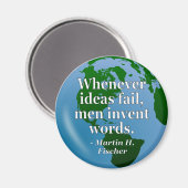 Aimant Idées mots échec Citation. Globe (Recto/Verso)