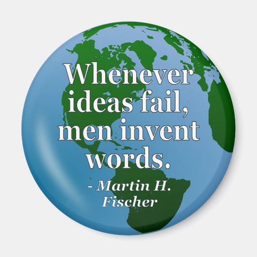 Aimant Idées mots échec Citation. Globe (Devant)