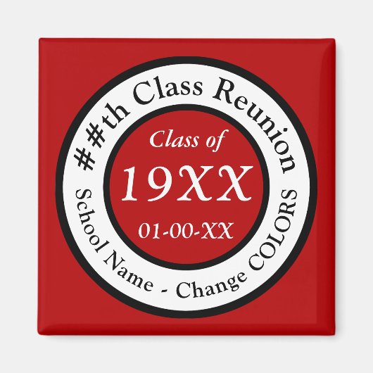 Aimant Idées Souvenir du Lycée Rouge, toutes les COULEURS (Devant)