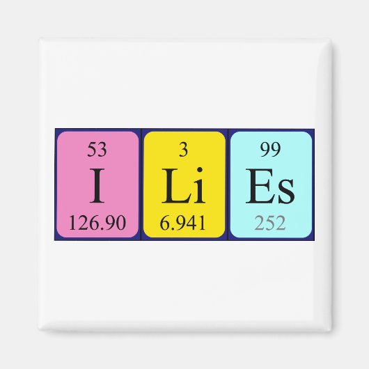Aimant Identifie l'aimant de nom de table périodique (Devant)