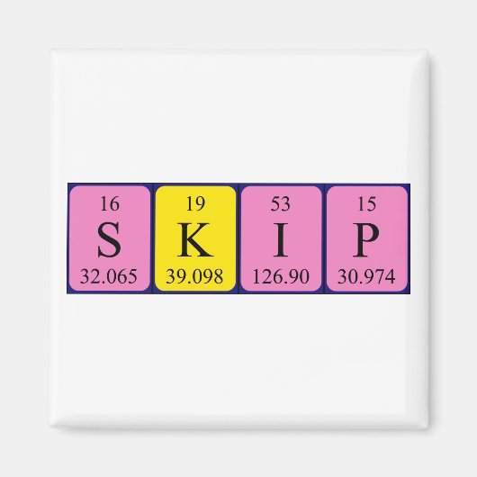 Aimant Ignorer l'aimant de nom de table périodique (Devant)