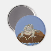 Aimant Iguana marine sur le rocher avec le crabe ermite (Recto/Verso)