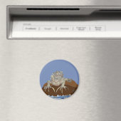 Aimant Iguana marine sur le rocher avec le crabe ermite (In Situ (Lave-vaisselle))