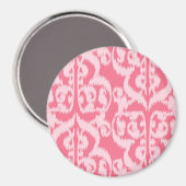Aimant Ikat Moorish Damask - nuances de corail rose (Recto/Verso)