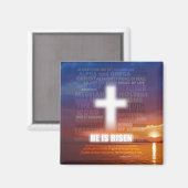 Aimant Il est ressuscité carte magnétique (Recto/Verso)
