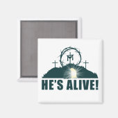 Aimant Il est vivant ! Pâque chrétienne Pâques Jésus vide (Recto/Verso)