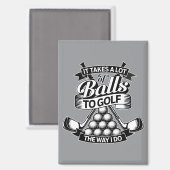 Aimant Il faut beaucoup de balles - golf drôle (Recto/Verso)
