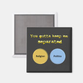 Aimant Il faut les séparer - politique et religion (Recto/Verso)