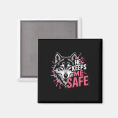 Aimant Il me garde en sécurité Loups Saint-Valentin Pour (Recto/Verso)