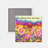 Aimant Il s'agit du voyage - Champs de tournesol (Recto/Verso)