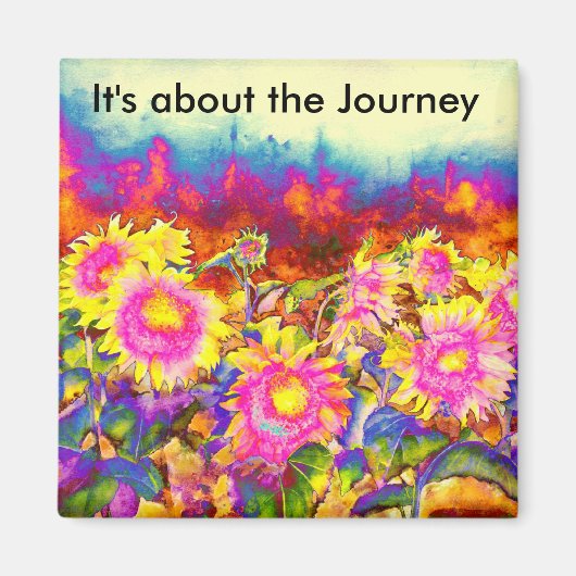 Aimant Il s'agit du voyage - Champs de tournesol (Devant)