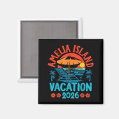 Aimant Île Amelia Floride 2026 Vacances Plage Été V (Recto/Verso)