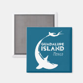 Aimant Île de Guadalupe Mexique | Plongée avec requins (Recto/Verso)