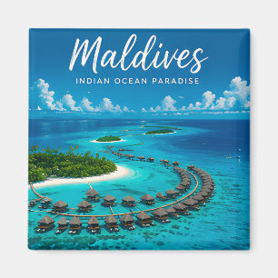 Aimant 🧲 Île de Maldives Resort Voyage Souvenir 🌊