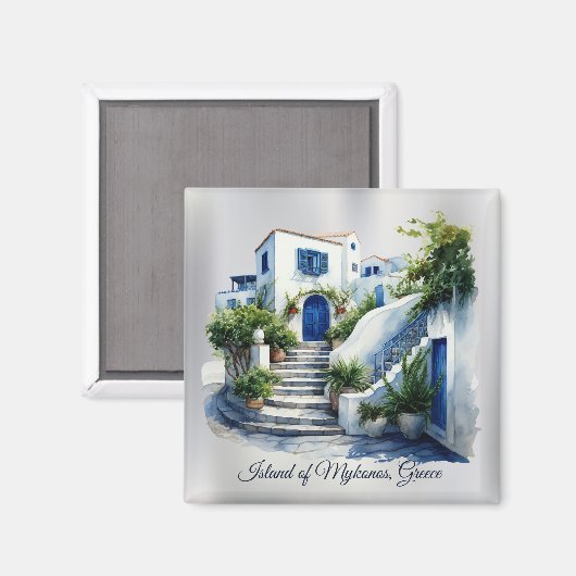 Aimant Île de Mykonos, Grèce (Recto/Verso)