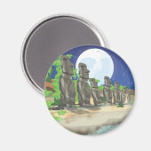 Aimant Île de Pâques Moai (Recto/Verso)