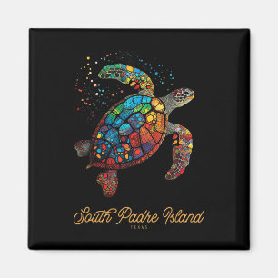 Aimant Île de South Padre Vintage Rétro Tortue de mer du