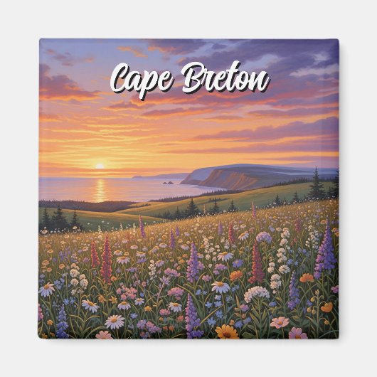 Aimant Île du Cap-Breton Canada Coucher de soleil Fleur s (Devant)