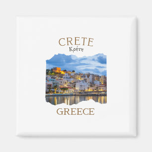 Aimant Île grecque de Crète Grèce avec la ville de Rethim