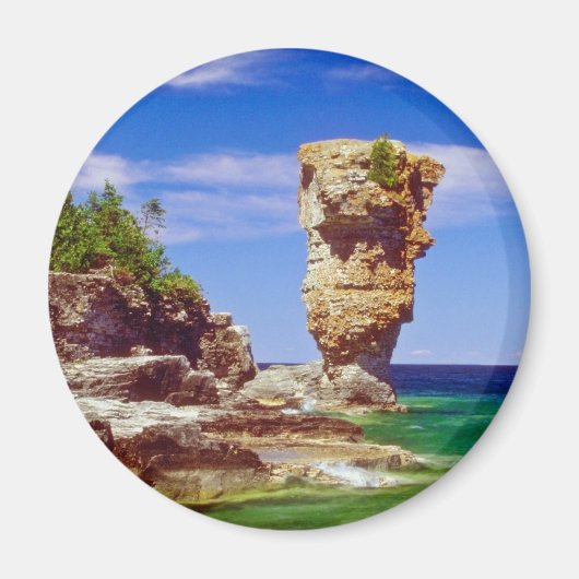 Aimant Île Green Flowerpot, Tobermory, fleurs de l'Ontari (Devant)